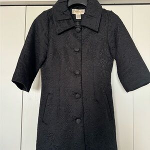 Francesca's Collections Black Textured Trench Coat